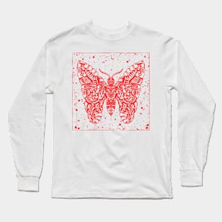 HomeSchoolTattoo Butterfly (RED) Long Sleeve T-Shirt